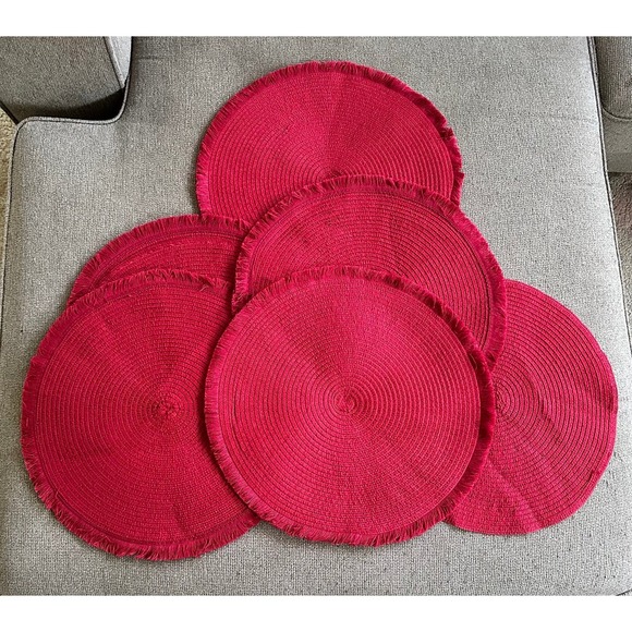 Red Circular Placemats - Picture 1 of 1